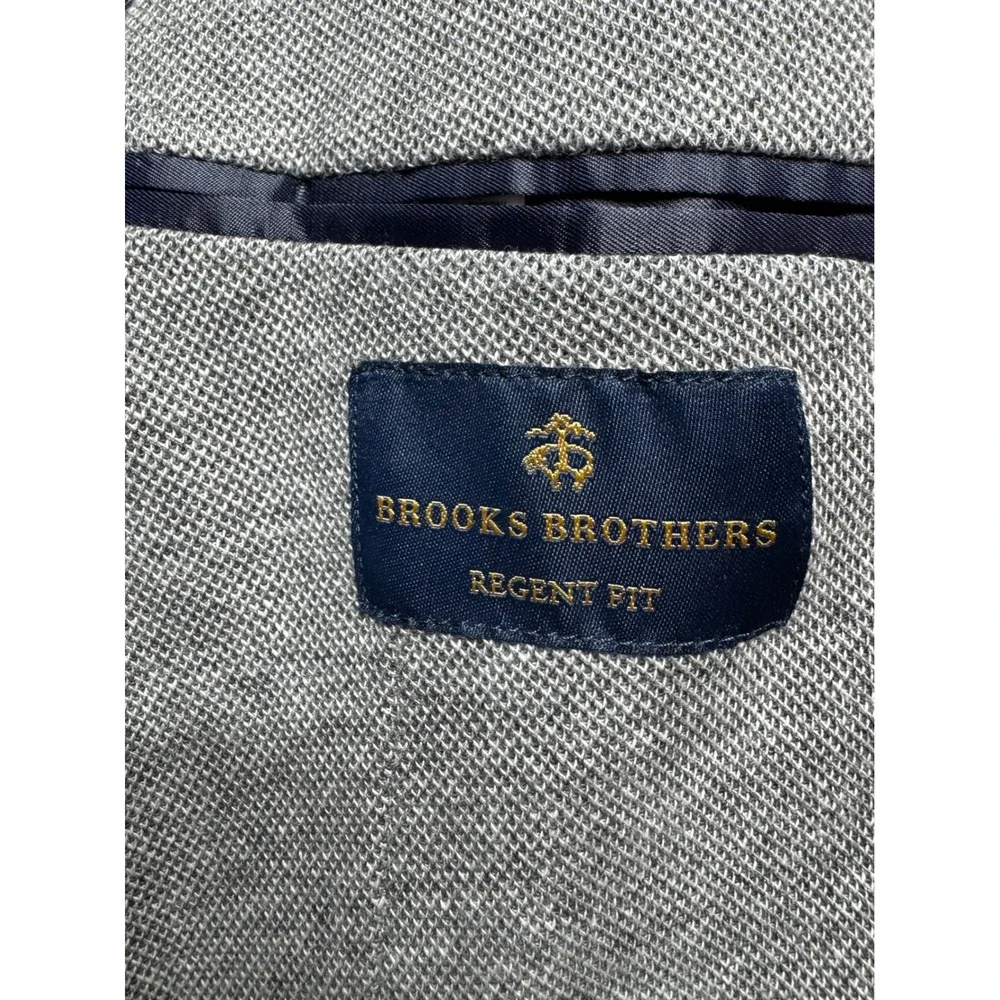 Brooks Brothers Mens 48R Regent Fit Grey Knit Blazer Sport Coat 6209-001ND010 - Picture 6 of 10